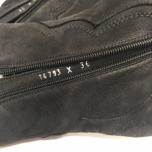 Duo Boots black nubuck leather western style booties size EU 36 US 5.5 EUC - Picture 12 of 12